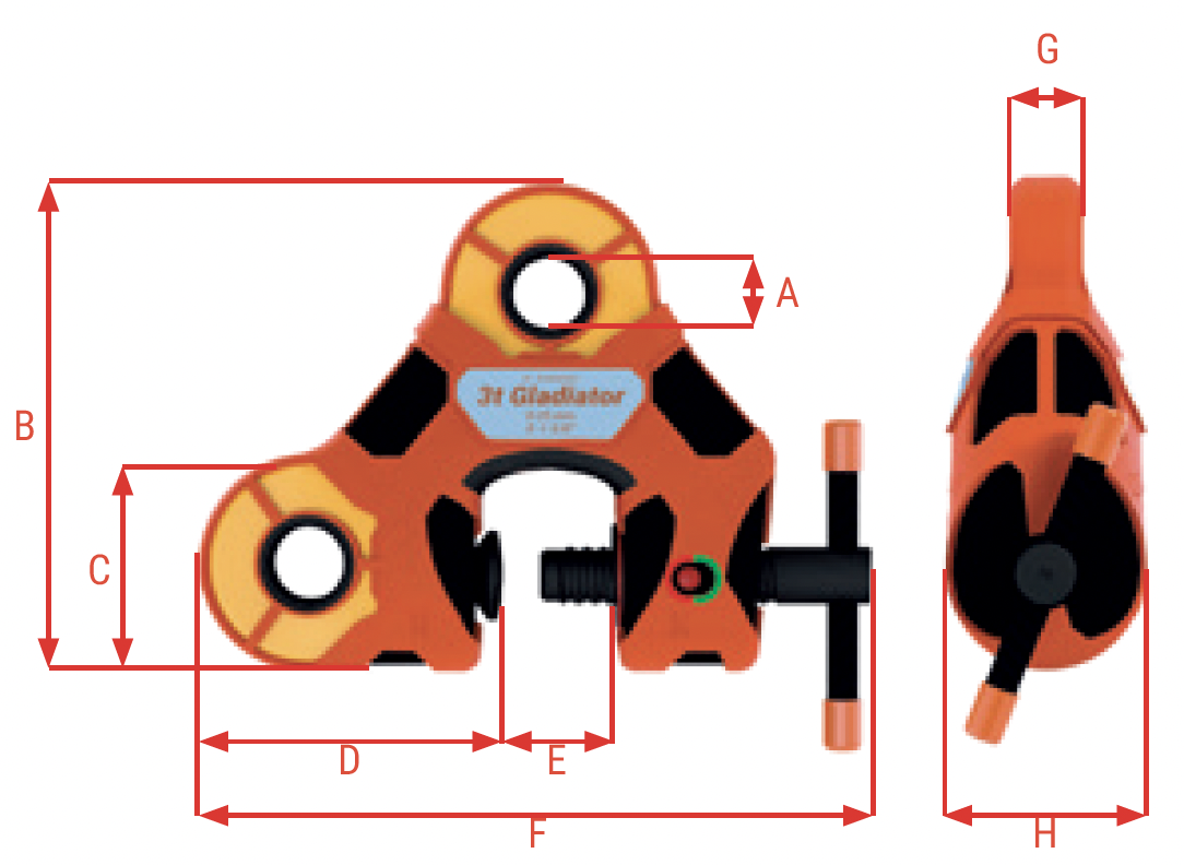 Gladiator clamp dimensions