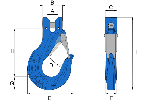 H10 clevis technical drawing