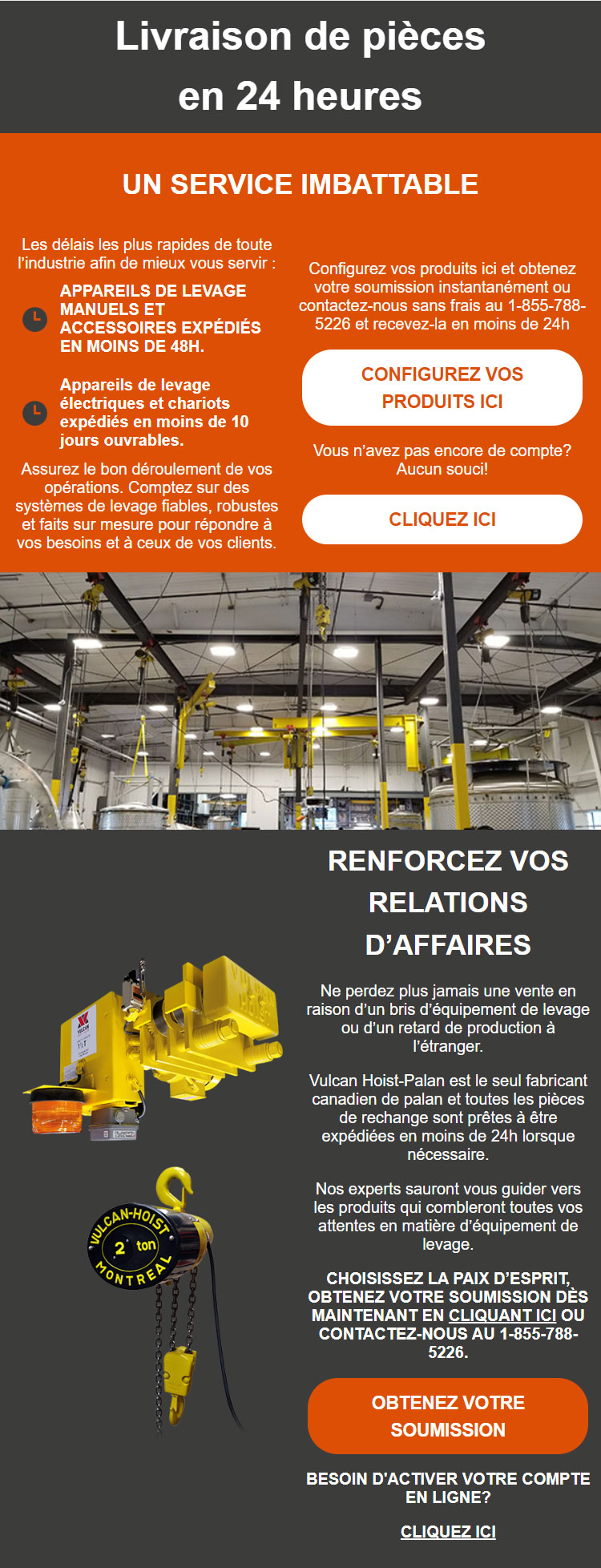 Livraison de pièces en 24h