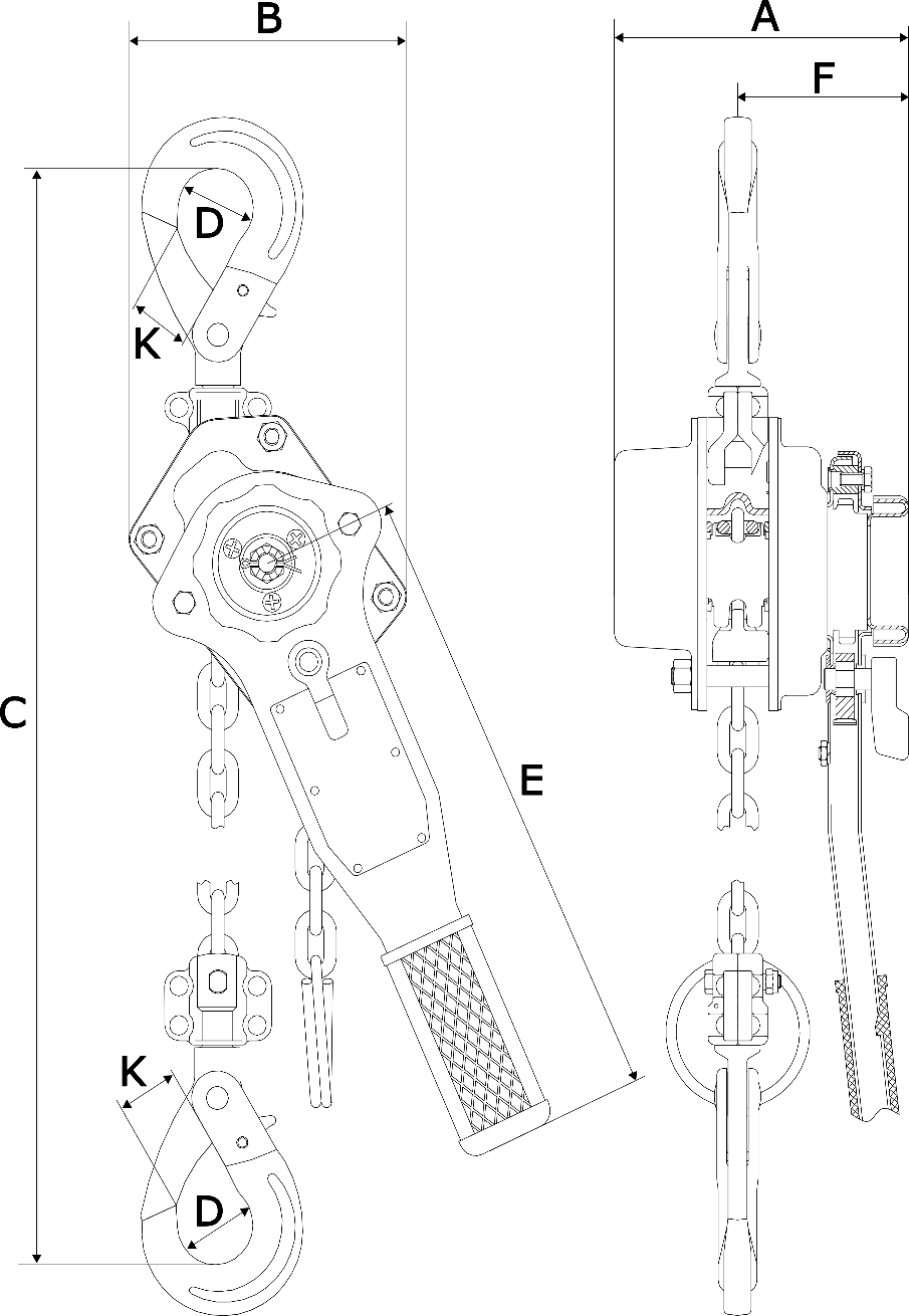 Nova ratchet puller dimensions SLH