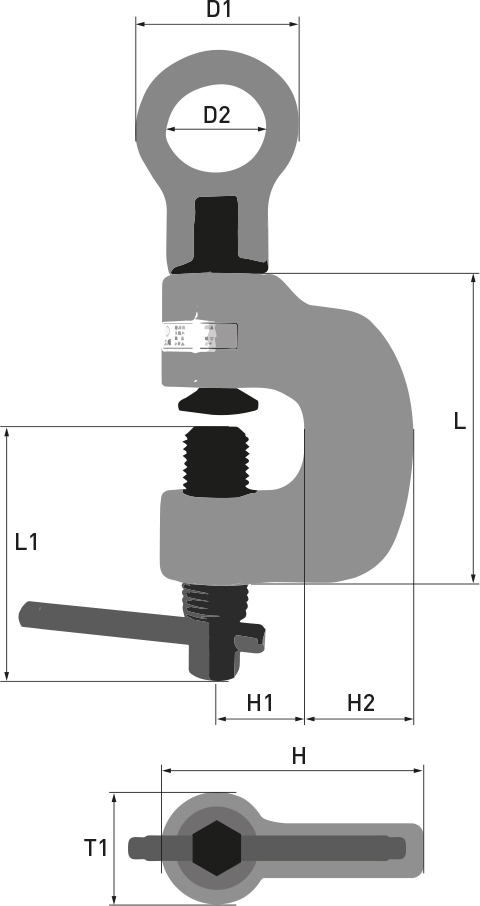 Srew cam clamp with universal shackle (SUC)