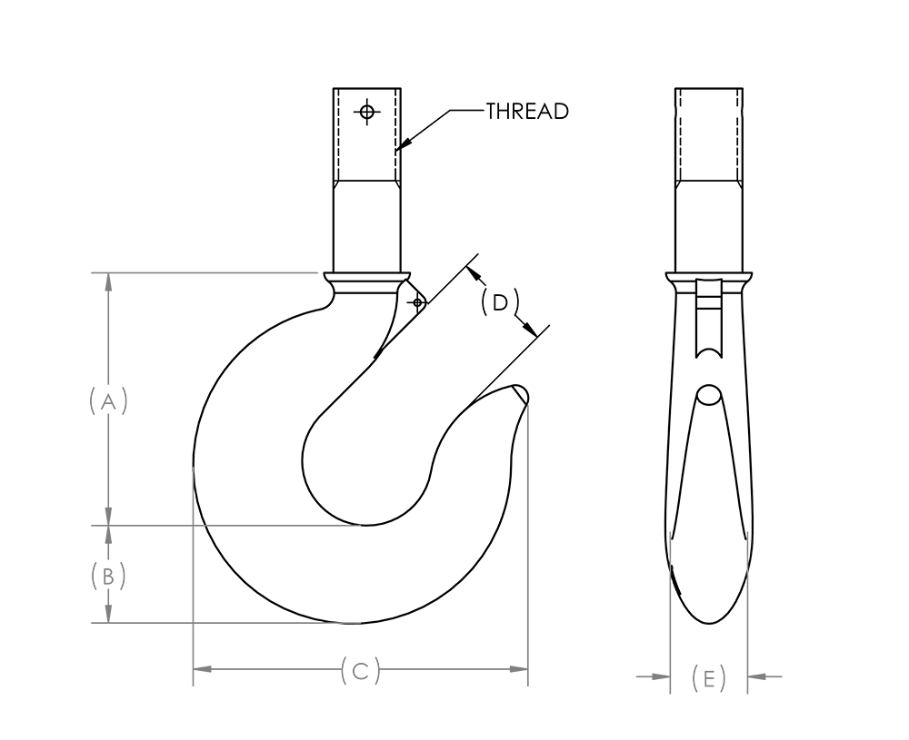 Standard hook dimensions
